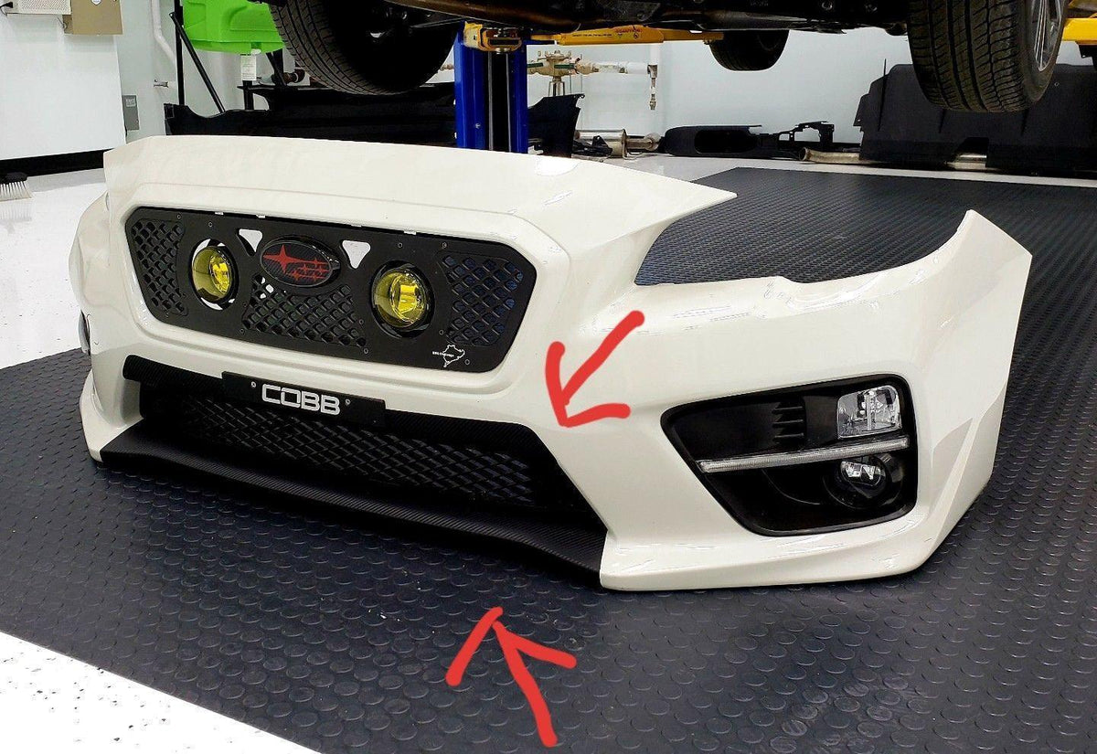2018 Style Bumper Overlay Upper AND Lower (Carbon Vinyl, Gloss Black, or Matte Black) - 2015-2017 WRX / STI