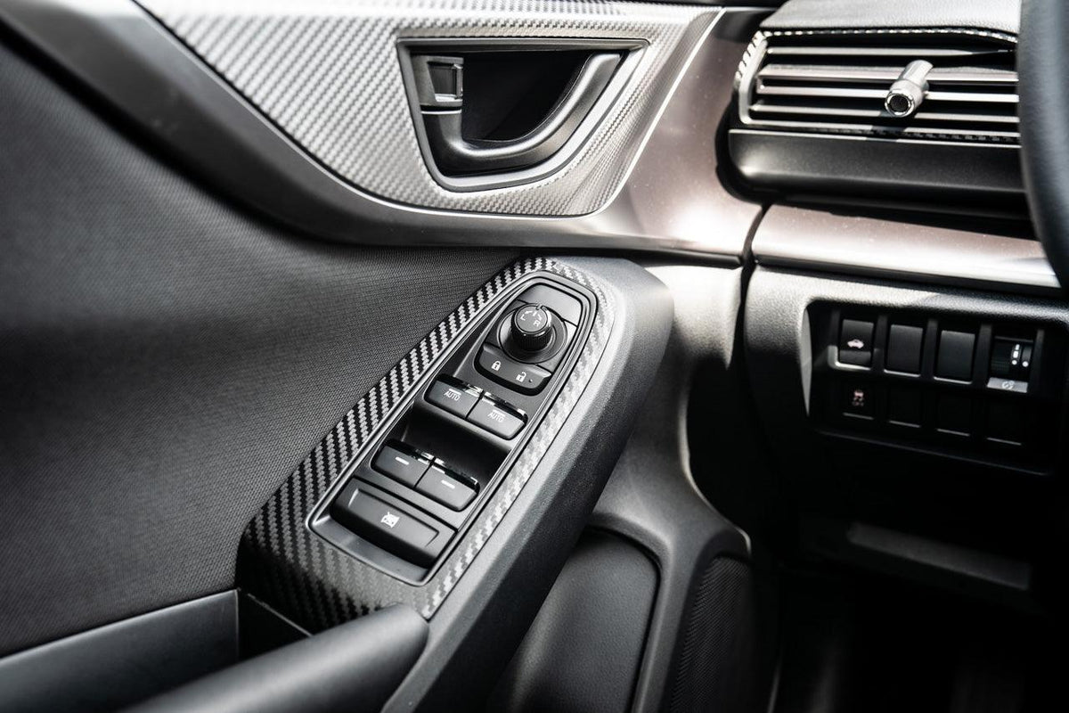 3D Carbon Door Switch Panel Overlays (Front / Rear) - 2022+ Subaru WRX