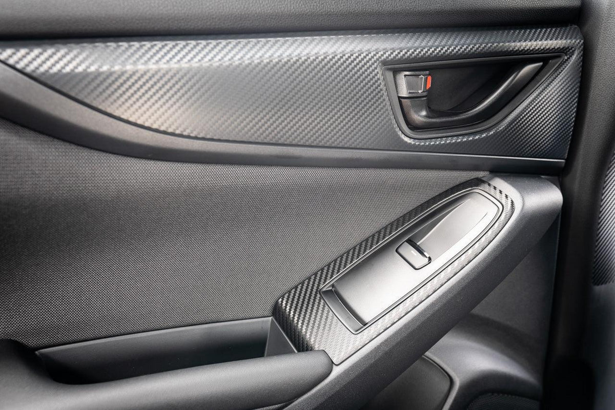 3D Carbon Door Switch Panel Overlays (Front / Rear) - 2022+ Subaru WRX