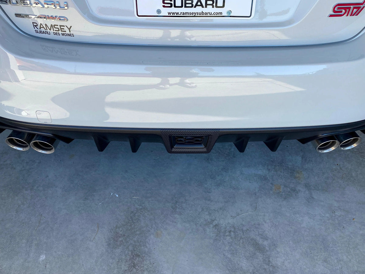3D Carbon Fiber Rear Fog / F1 Bumper Cover Overlay - 2015-2021 WRX / STI