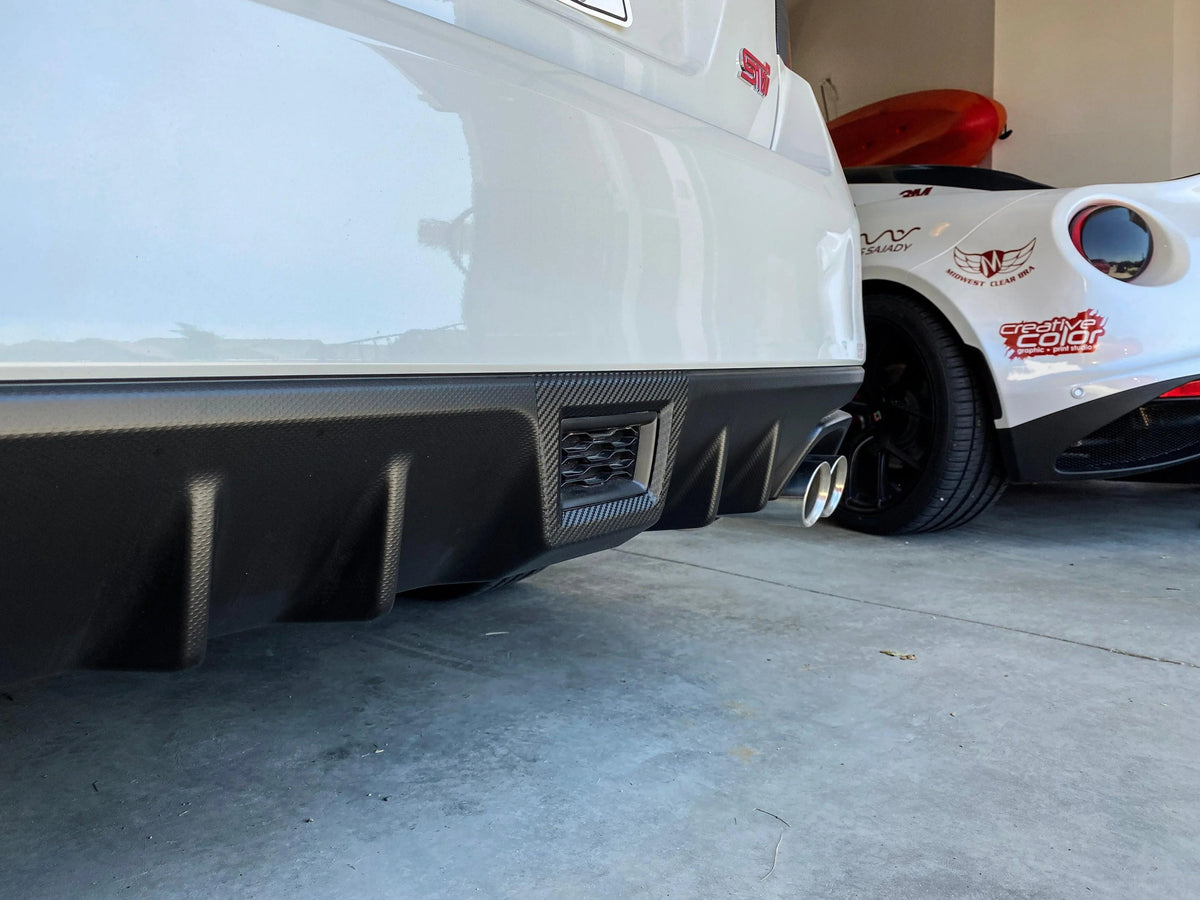 3D Carbon Fiber Rear Fog / F1 Bumper Cover Overlay - 2015-2021 WRX / STI