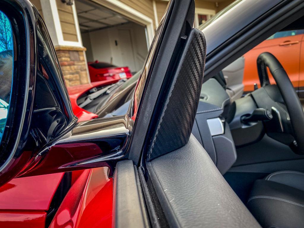 3D Carbon Inner Door Window Triangle Trim Overlays - 2020+ Supra
