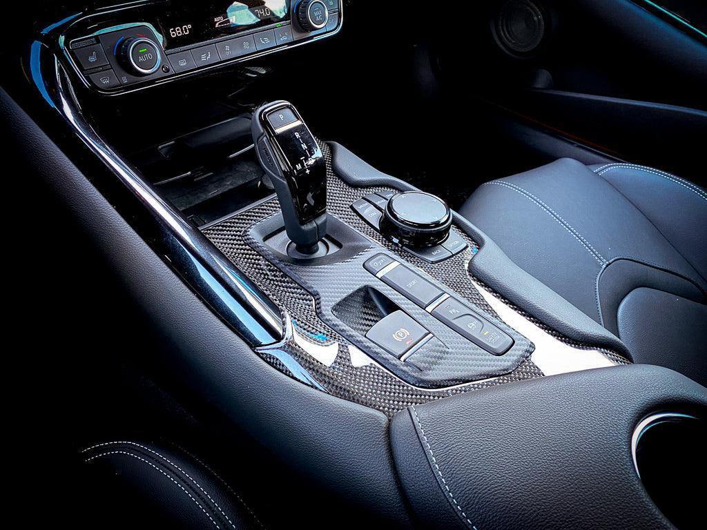 3D Carbon Shifter Trim Panel Overlay - 2020+ Supra