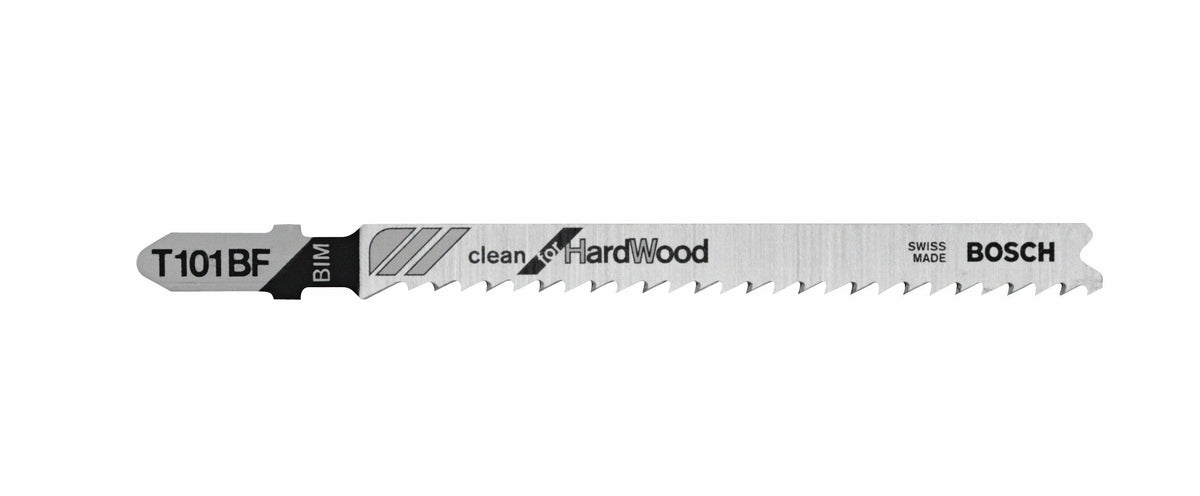 BOSCH T101BF 5 pc. 4 In. 10 TPI Variable Pitch Clean for Hardwood T-Shank Jig Saw Blades
