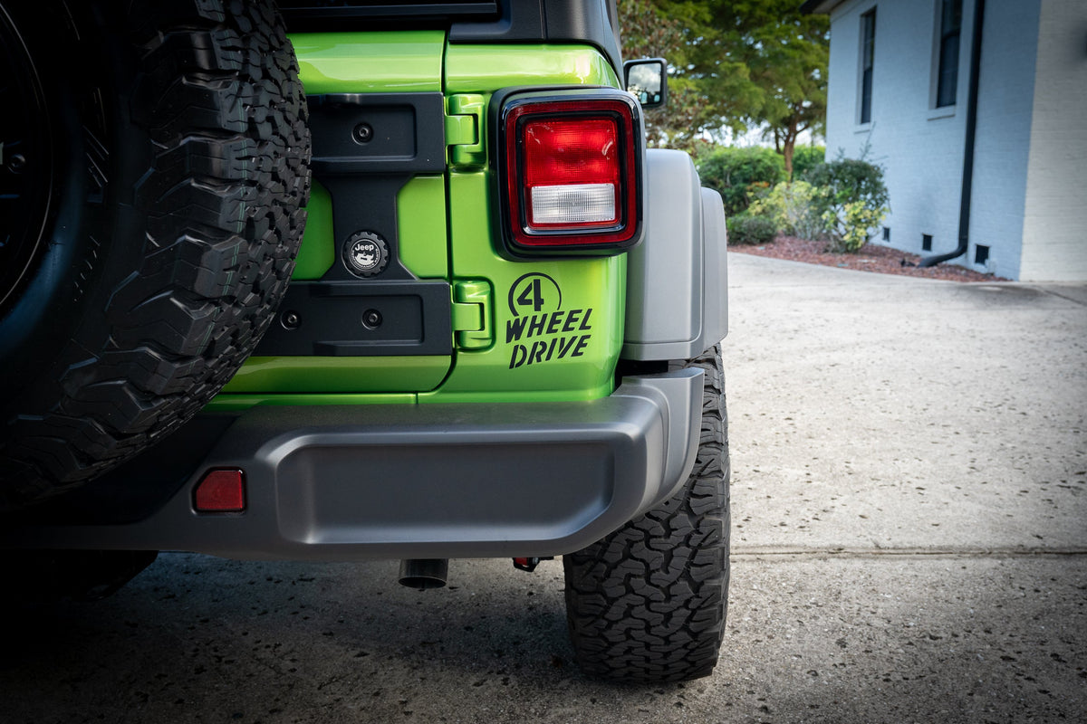 4 Wheel Drive Decal fits Jeep Wrangler / Gladiator / Willys