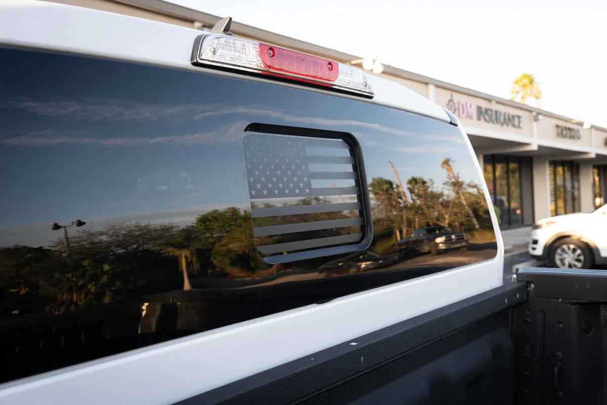 American Flag Rear Window Overlay - 2024+ Ranger w/ Small Center Rear Window