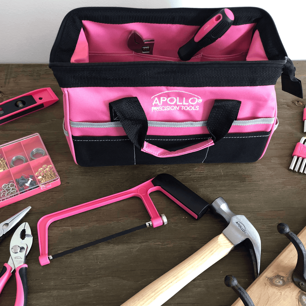 201 Piece Household Tool Kit in a Soft-Sided Tool Bag Pink - DT0020P