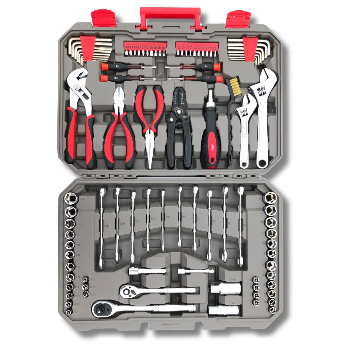 95 Piece Mechanics Tool Set in Metric and SAE for Small Engine, Mechanical and General Repairs – DT1242