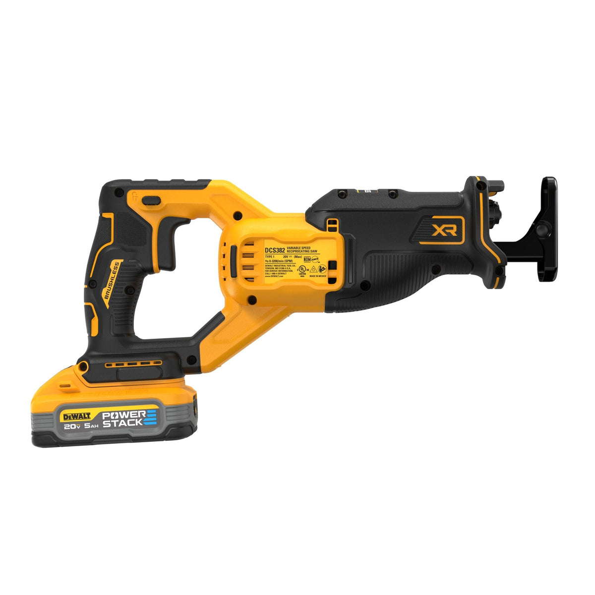 DeWalt DCS382H1 20V MAX* XR Brushless Cordless Reciprocating Saw Kit with DEWALT POWERSTACK 5Ah Battery