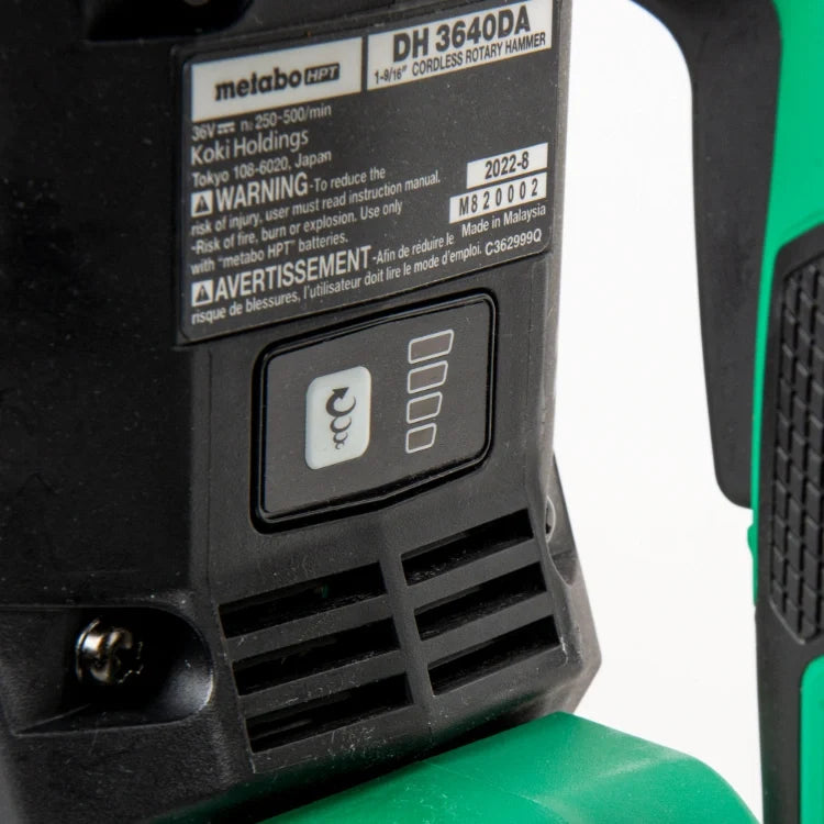 Metabo HPT DH3640DAQ2M 36V MultiVolt™ Brushless Cordless 1-9/16" SDS Max Rotary Hammer (Tool Body Only)