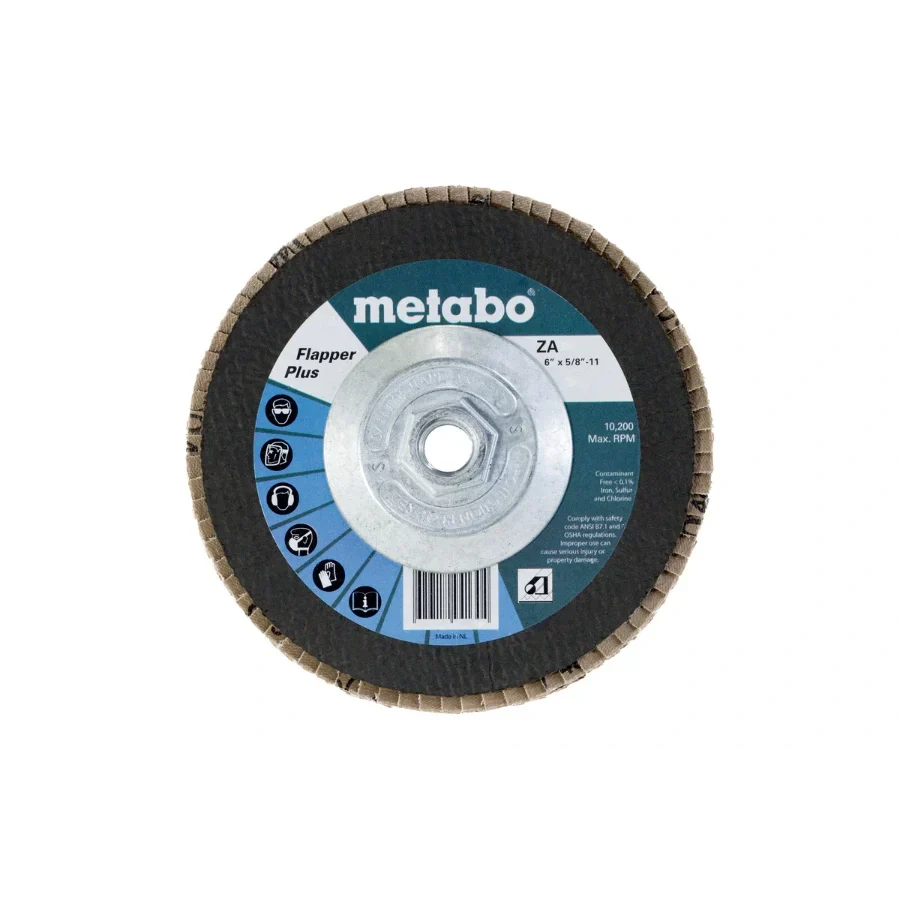 Metabo 629474000 6” Hubbed Flapper Plus 40 Grit Type 27