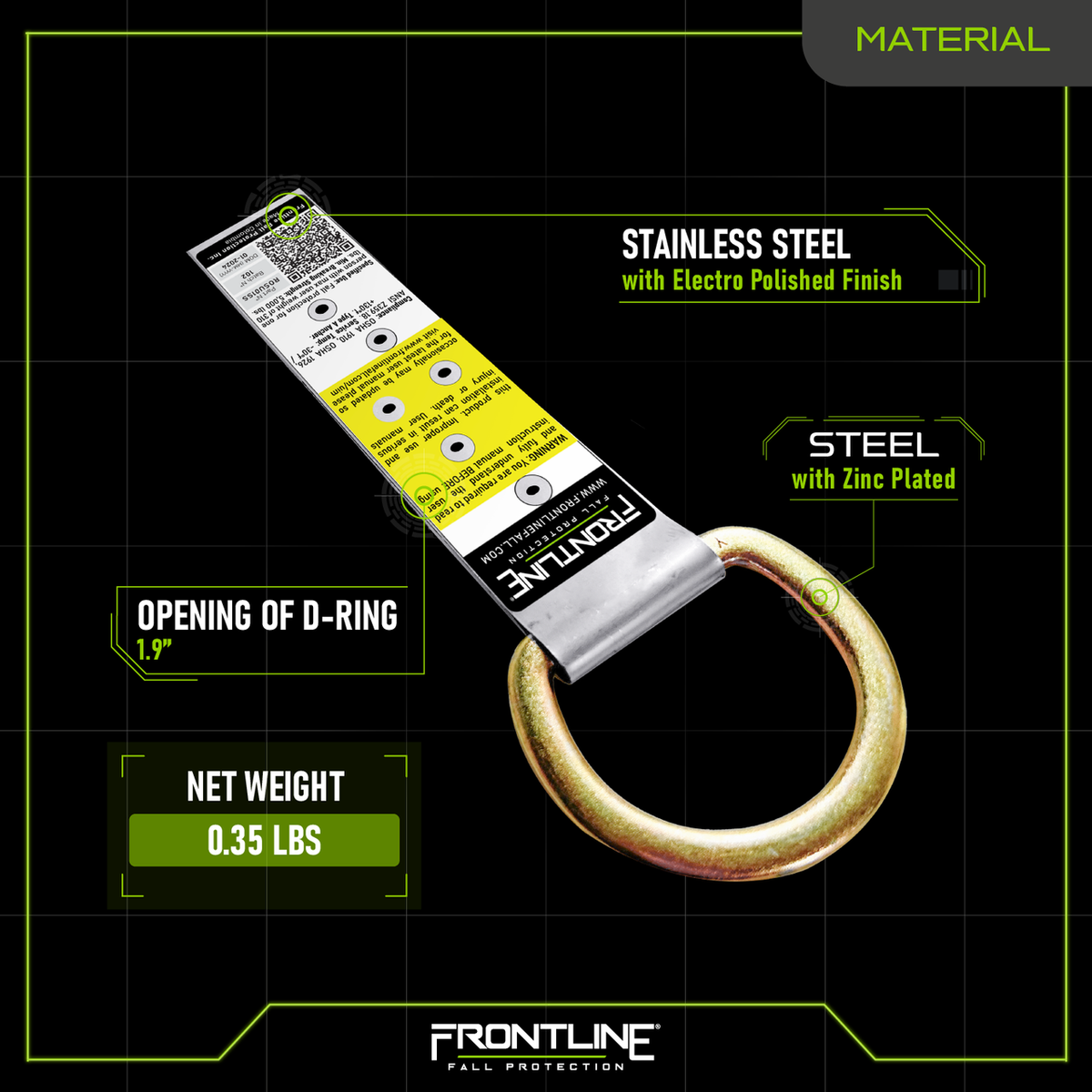 Frontline ROSU01SS Stainless Steel Permanent Use Roof Anchor