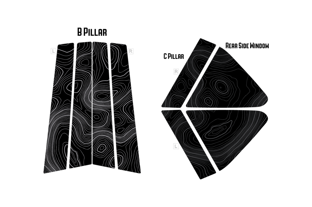 Topographic Map Pillar Overlays - 2024+ Crosstrek