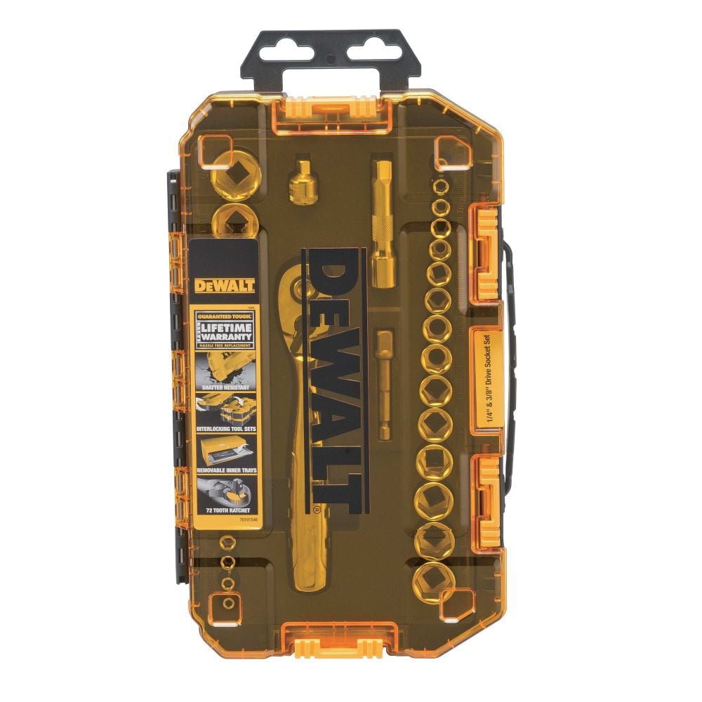 DeWalt DWMT73804 34 pc. 1/4 in. and 3/8 in. Drive Socket Set