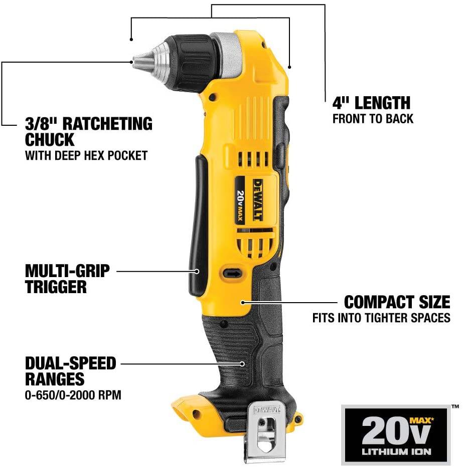 DEWALT DCD740B 20V MAX* Right Angle Drill Cordless (Tool Only)