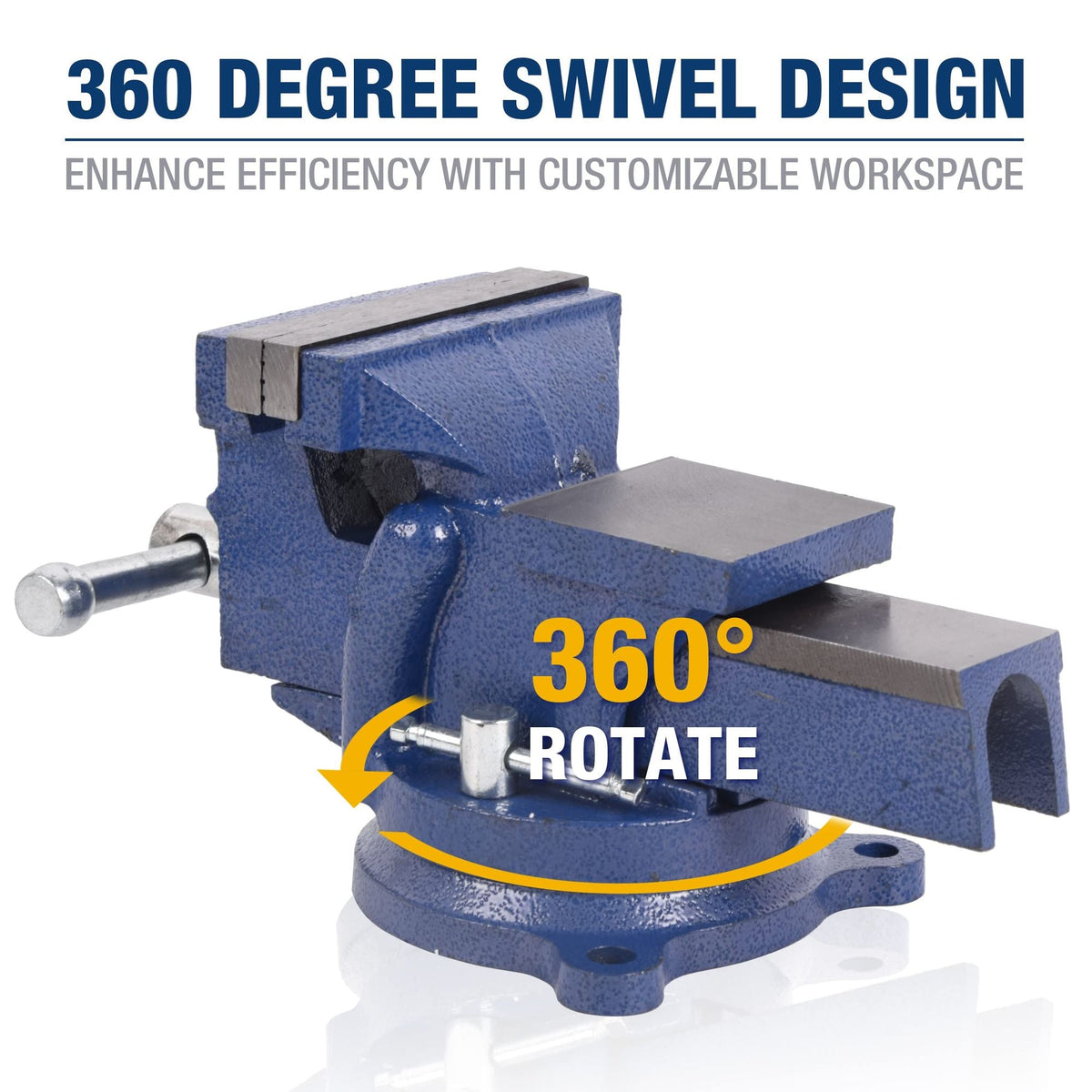 Bench Vise, Jaw Swivel Base Clamp On Vice Table Vise Heavy Duty Bench Vise