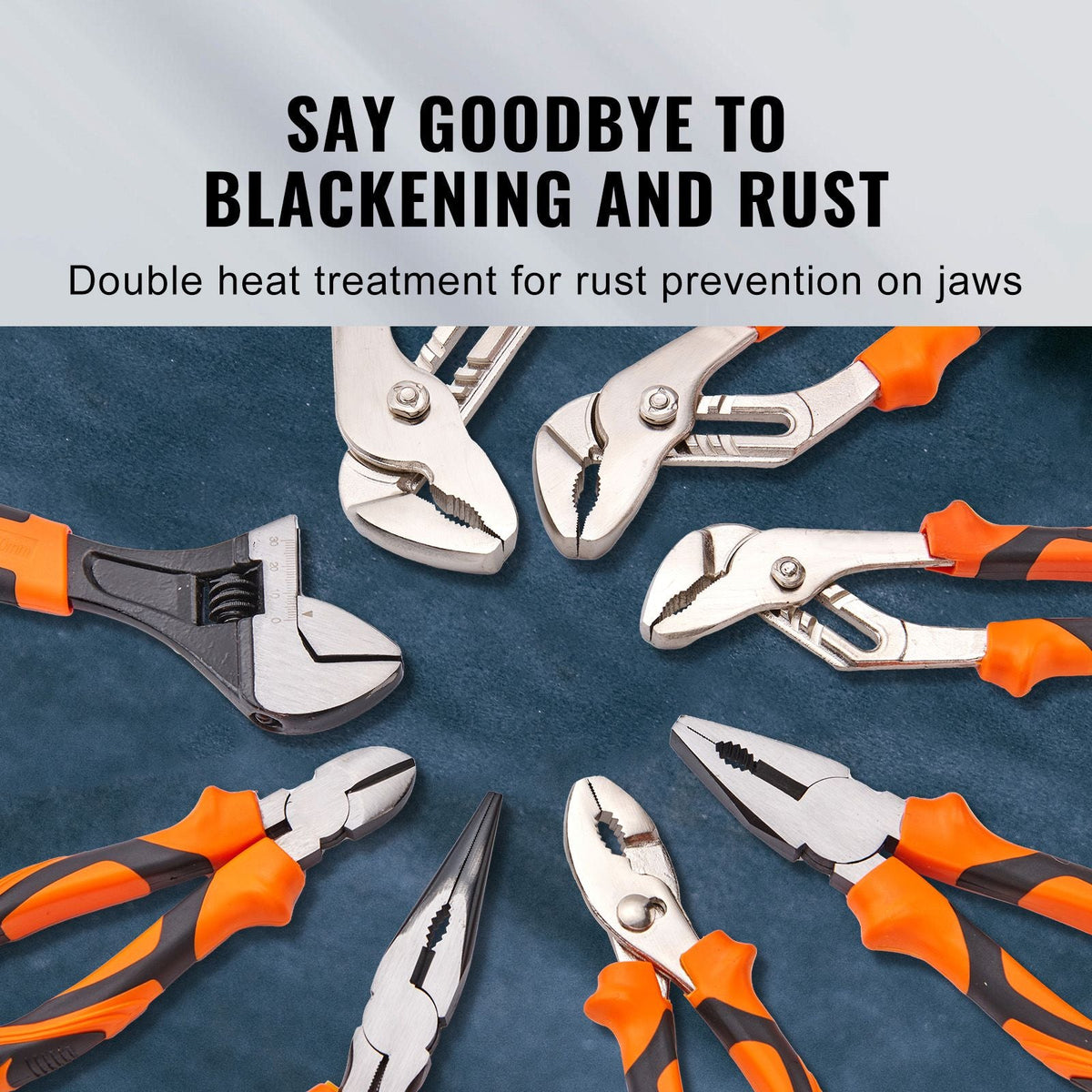8-Piece Pliers Set High Carbon Steel 12"/10"/8" Pliers and Tool Bag