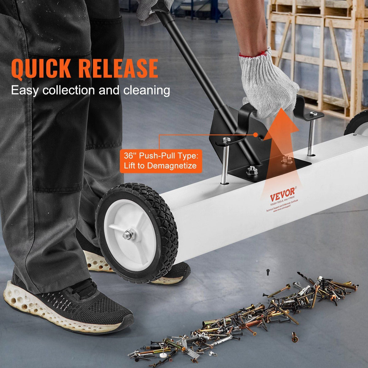 24-Inch Magnetic Sweeper with Wheels 50 lbs Capacity