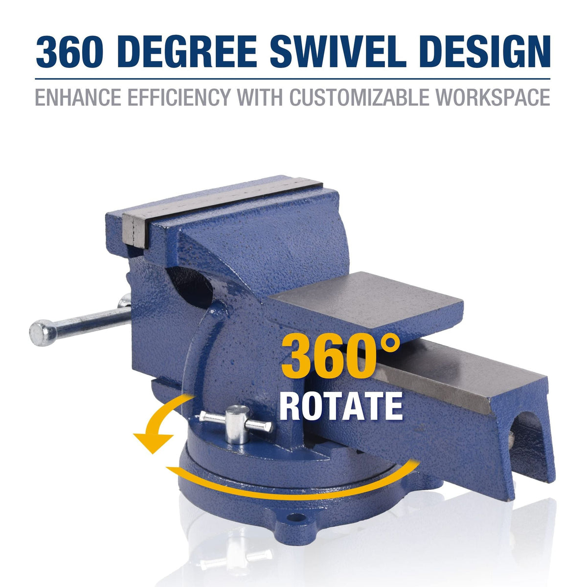 Bench Vise, Jaw Swivel Base Clamp On Vice Table Vise Heavy Duty Bench Vise