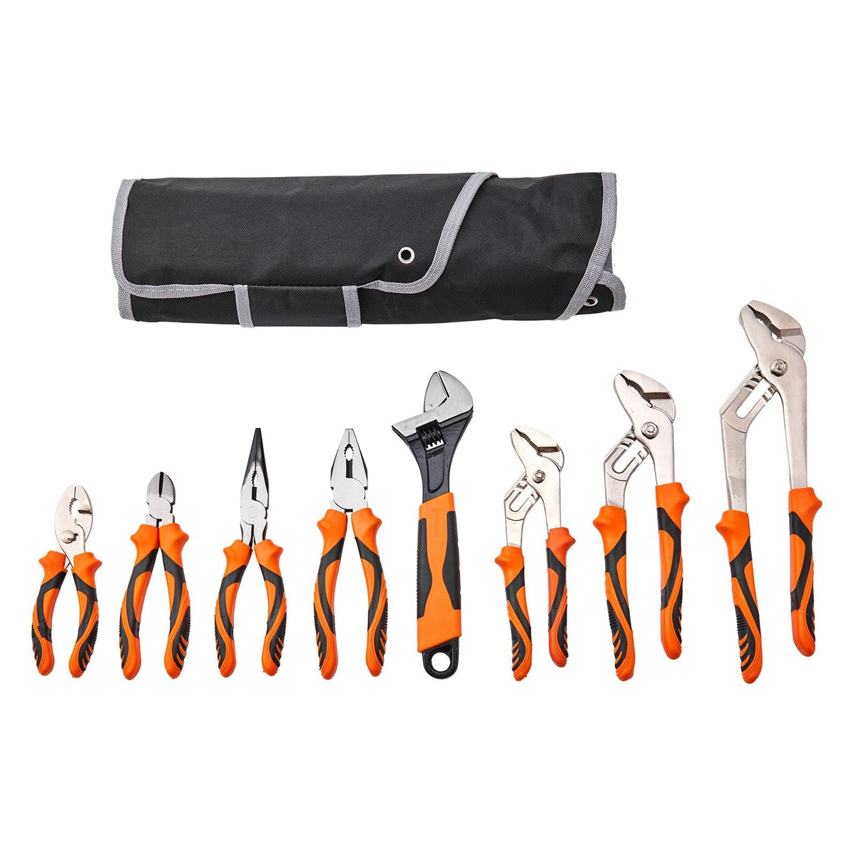 8-Piece Pliers Set High Carbon Steel 12"/10"/8" Pliers and Tool Bag