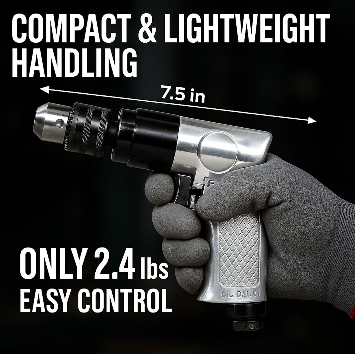 LE-D130 3/8" Reversible Air Drill – Lightweight Power Drilling