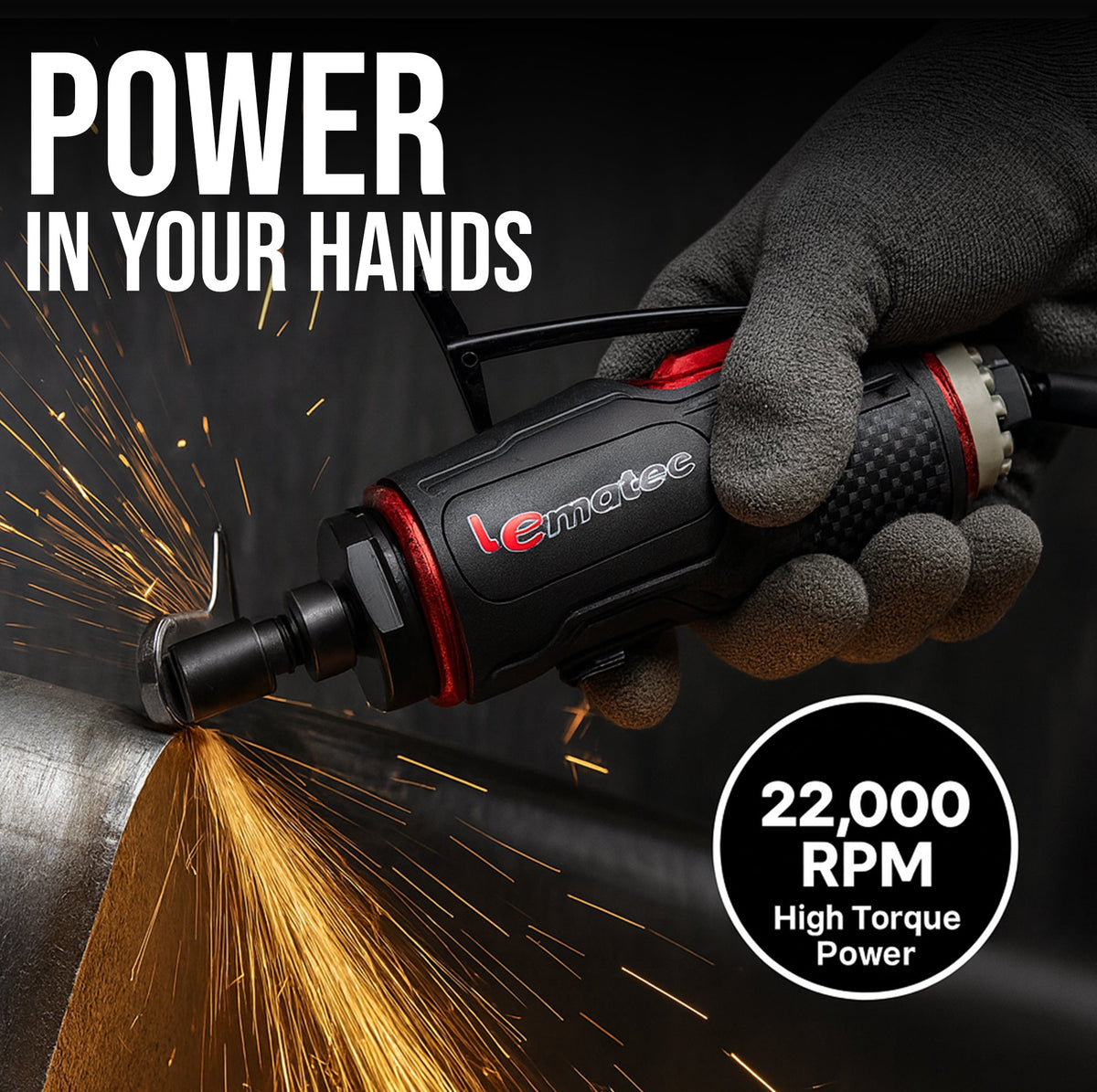 LE-G1045R Air Straight Grinder with Spanner – Precision Finish
