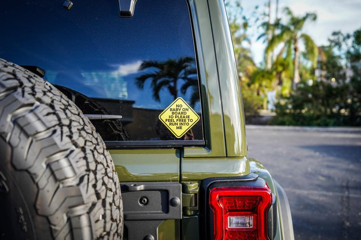 No Baby On Board Sticker 5" - Universal