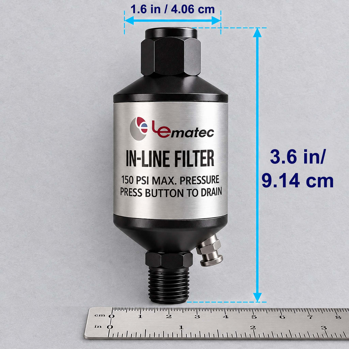 1/4" NPT Air Compressor Water Separator - 150 PSI Professional Filter System (AI303-C1)