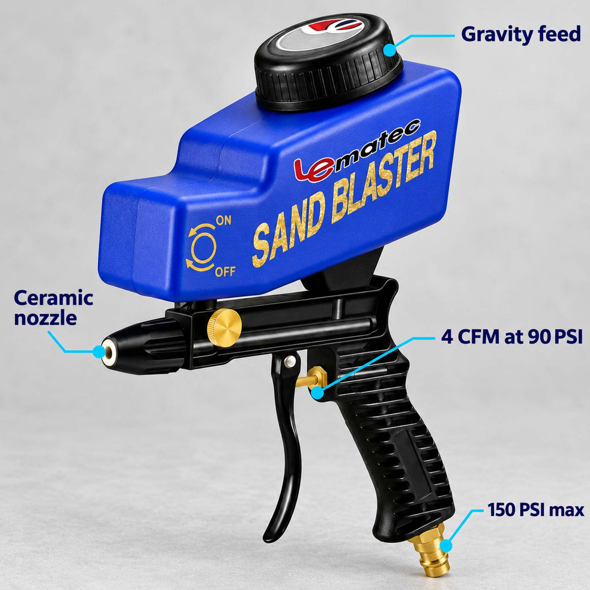Handheld Sandblaster for Etching & Rust | LE LEMATEC Portable