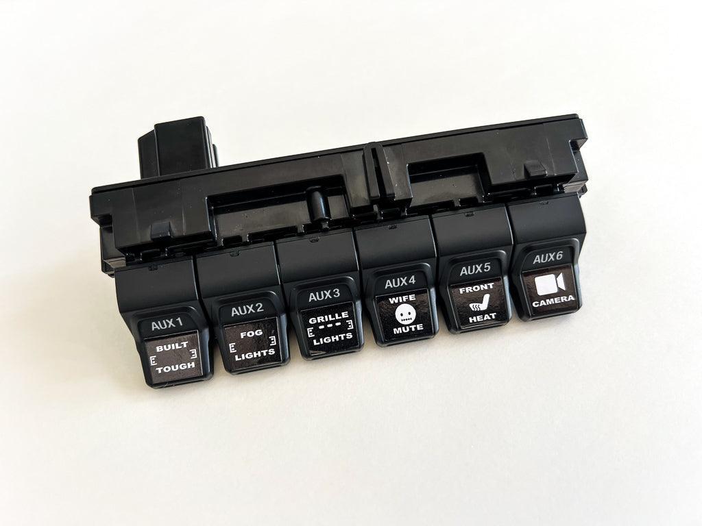 Printed Series Auxiliary Switch Labels (Upfitter) - 2017-2020 F-150 Raptor, 2017-2022 F-250 / F-350 Super Duty / 2024+ Grenadier