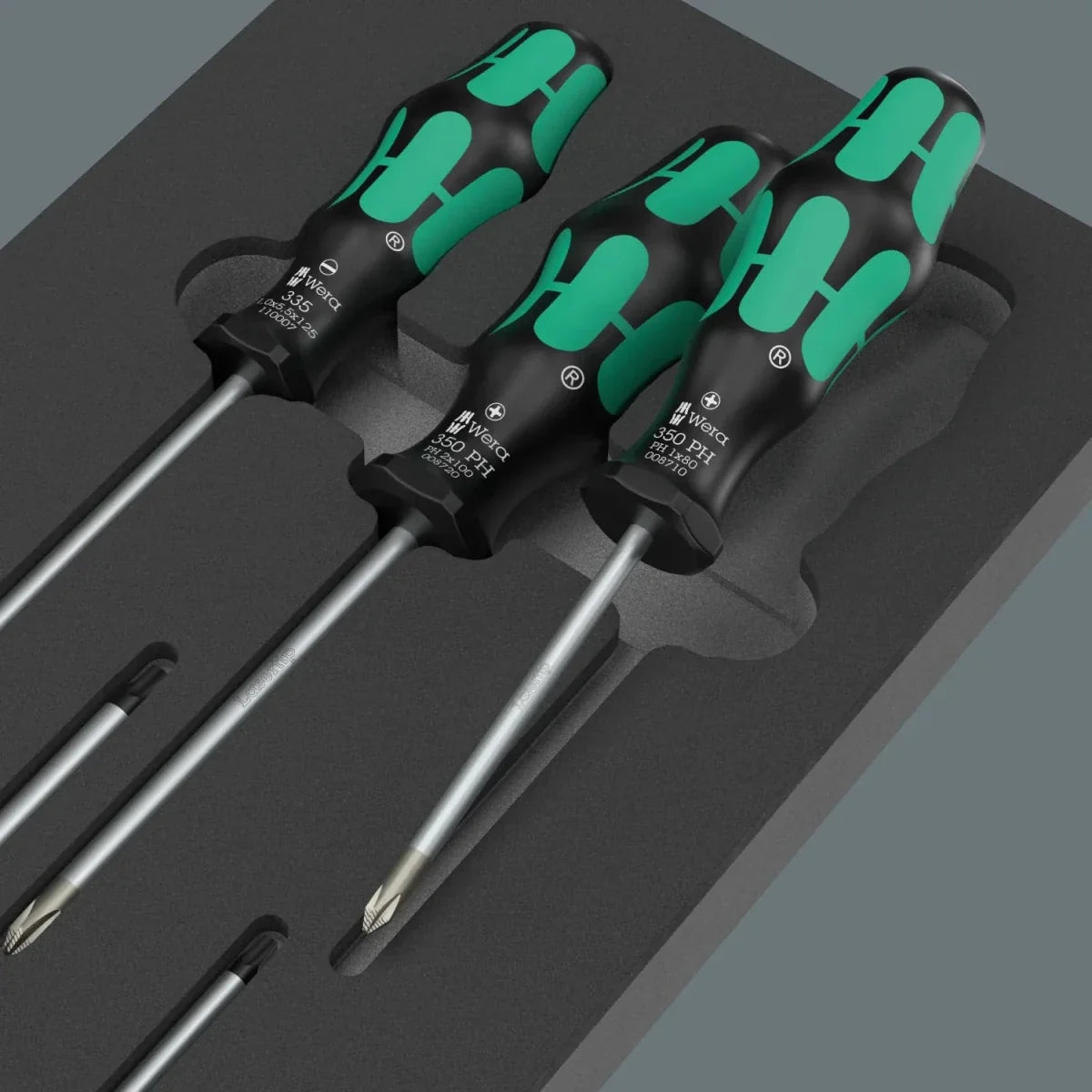 Wera 05150129001 9719 Kraftform Series 300 Screwdriver Set 3 in Foam Insert - 7 Piece