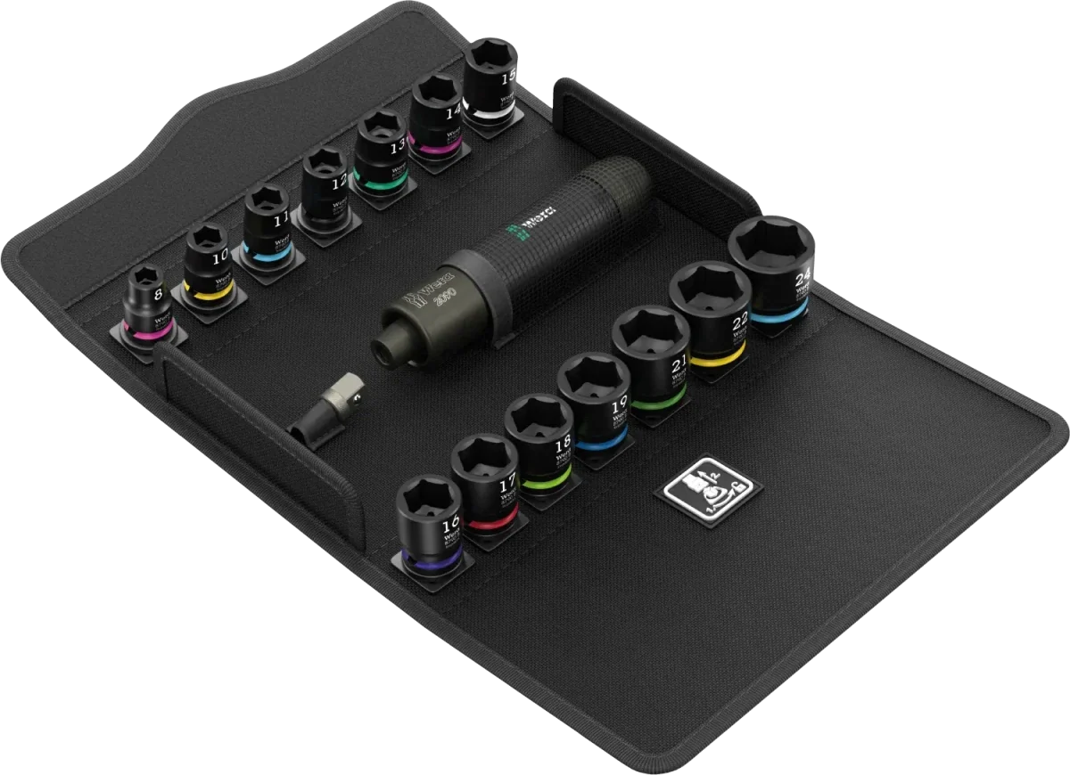 Wera 2090/16 Impaktor 3/8" Drive Metric Impact Driver Socket Set, 16-Piece