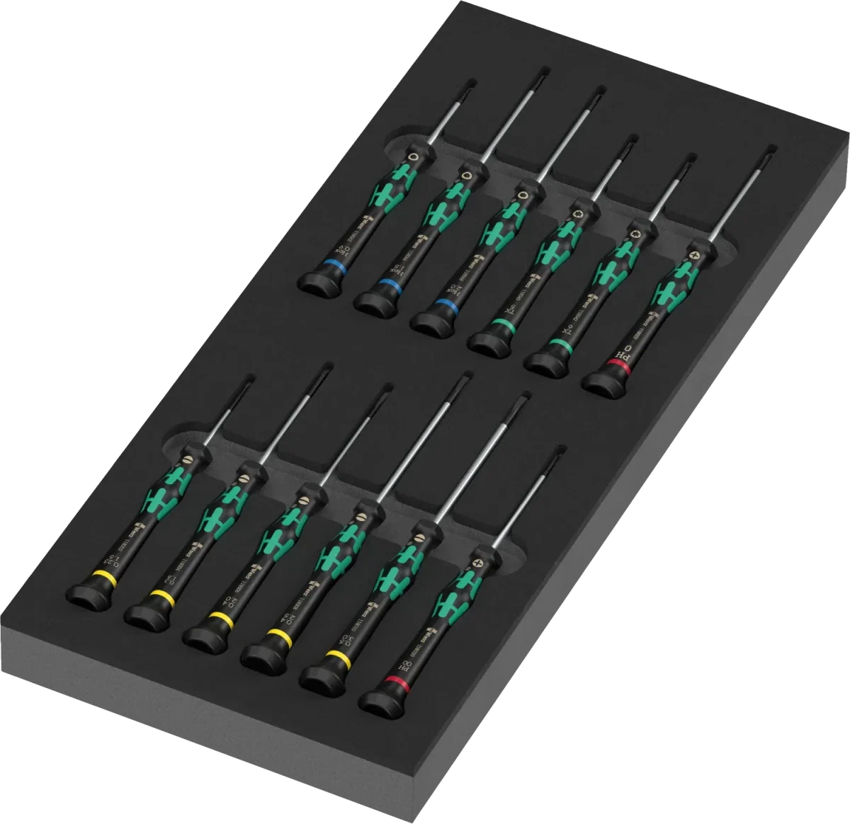 Wera 9716 Foam Insert Kraftform Micro Screwdriver Set 2, 13-Piece (05150107001)
