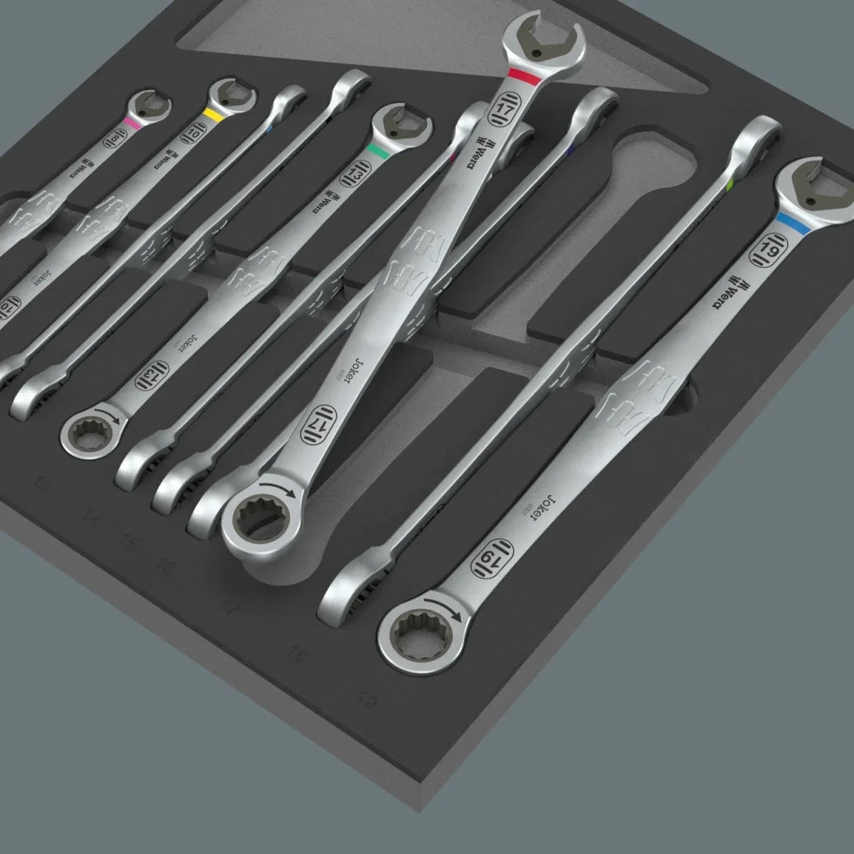 Wera 9735 Foam Insert 6007 Joker Set 1 Ratcheting Wrench Set (12 Pc)