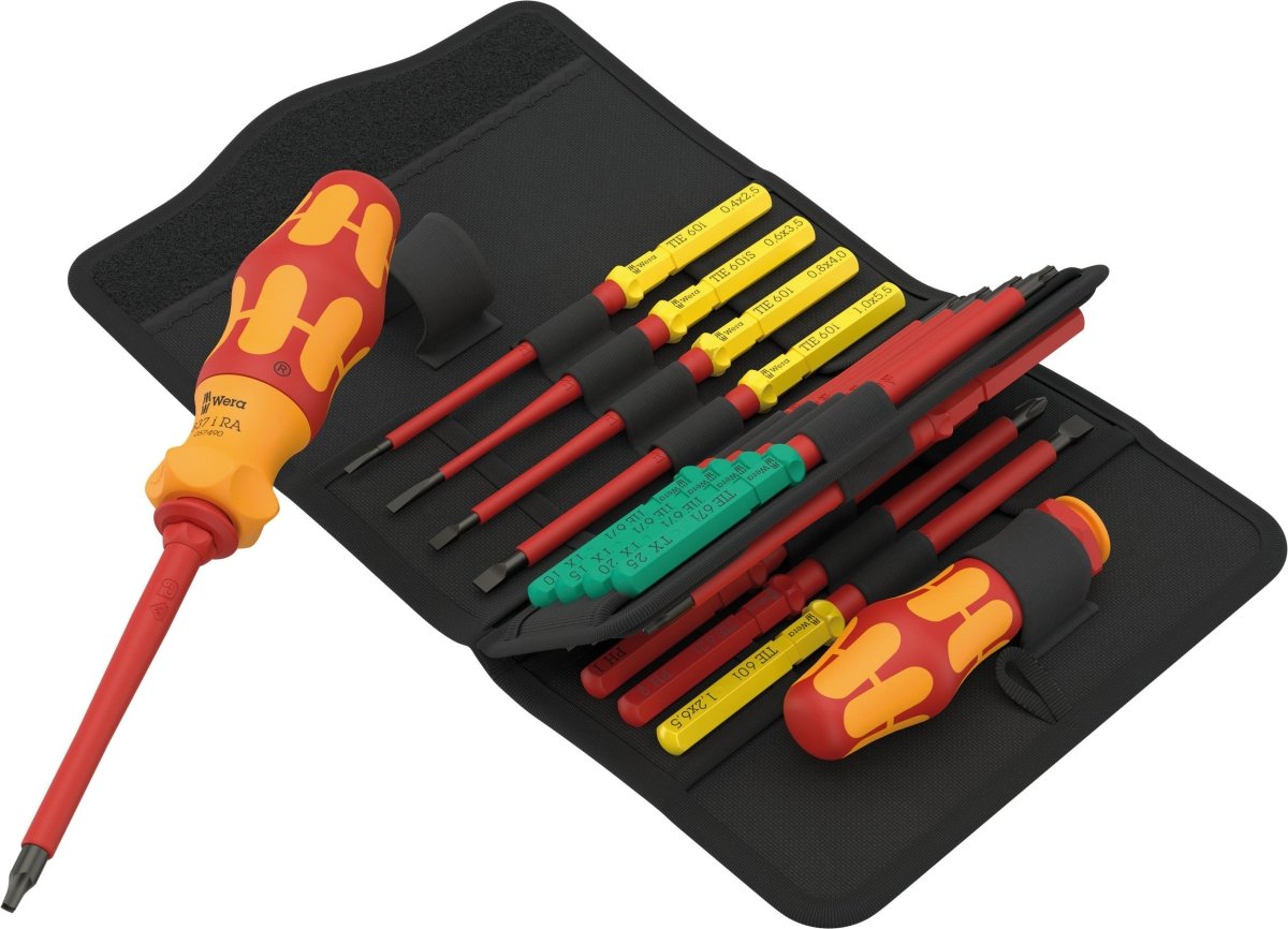 Wera Kraftform Kompakt VDE 17 RA 1 Ratcheting Screwdriver Set SAE 05006619001
