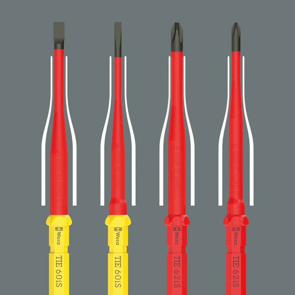 Wera Kraftform Kompakt VDE GO RA 2 Insulated Ratcheting Screwdriver Set, 5-Piece