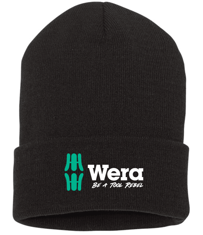 Wera Winter Toque Embroidered Beanie Black WERATRTOQUE