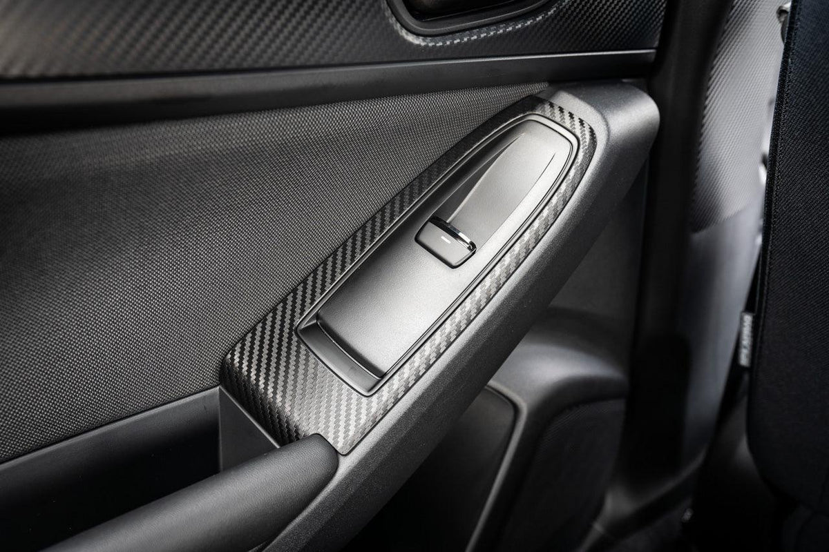 3D Carbon Door Switch Panel Overlays (Front / Rear) - 2022+ Subaru WRX