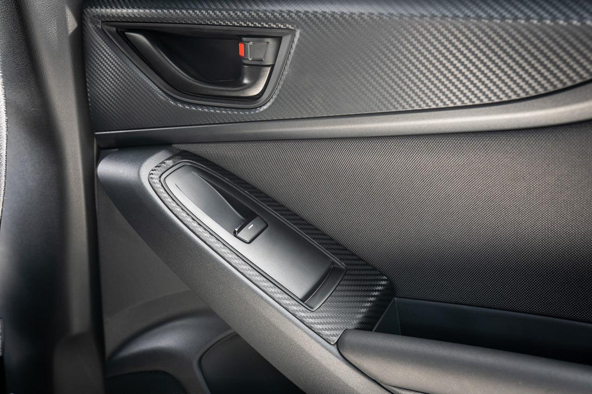 3D Carbon Door Switch Panel Overlays (Front / Rear) - 2022+ Subaru WRX