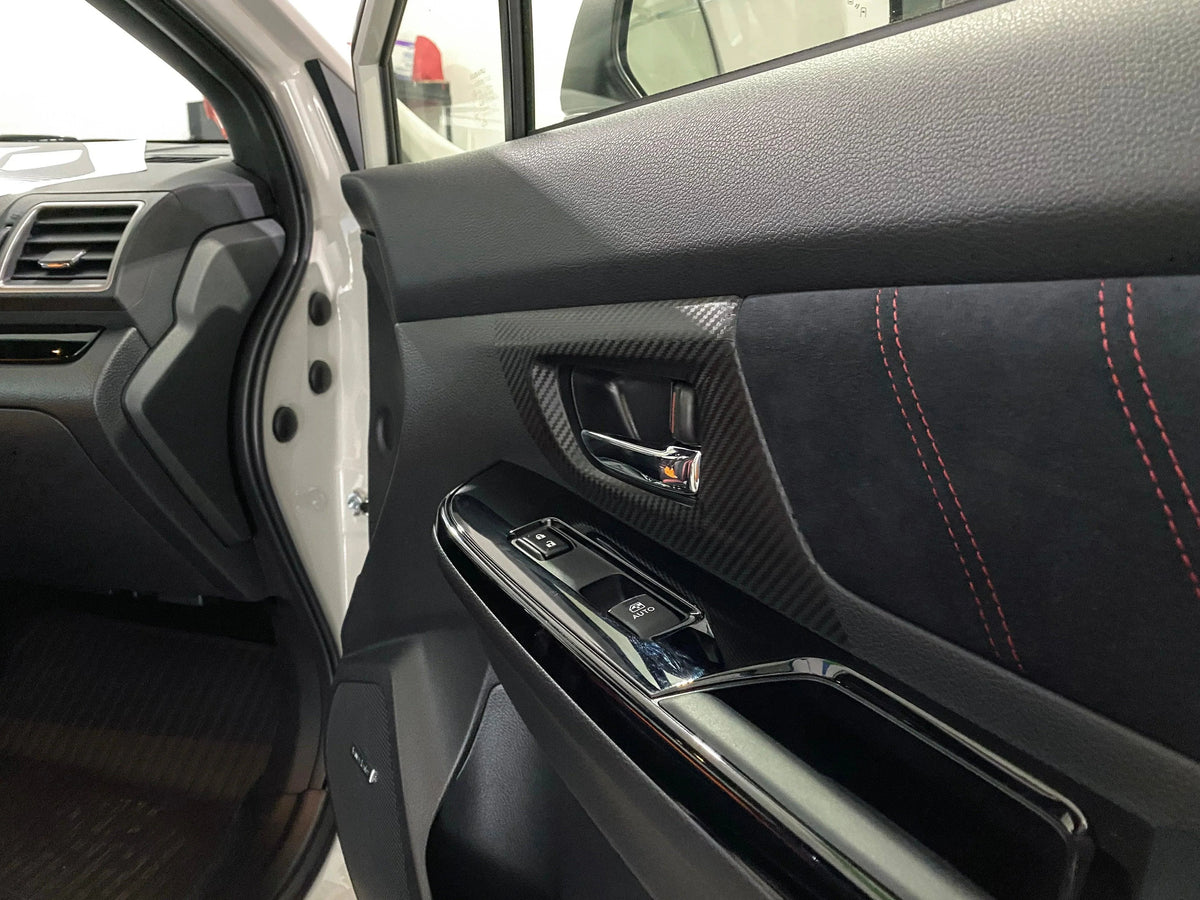 3D Carbon Interior Door Handle Trim Overlays - 2015-2021 WRX / STI