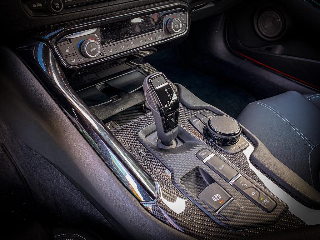 3D Carbon Phone Charger / USB / Cigarette Lighter Tray Overlay - 2020+ Supra