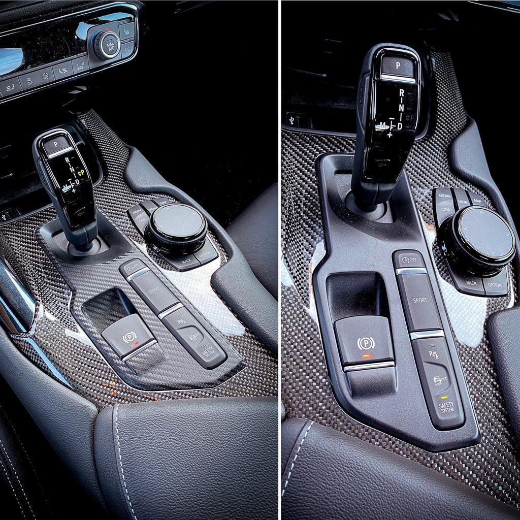 3D Carbon Shifter Trim Panel Overlay - 2020+ Supra