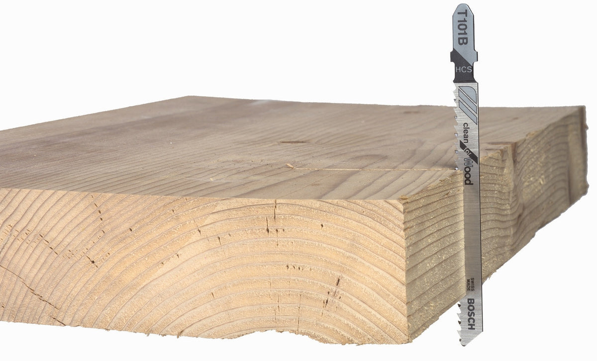 BOSCH T101BF 5 pc. 4 In. 10 TPI Variable Pitch Clean for Hardwood T-Shank Jig Saw Blades