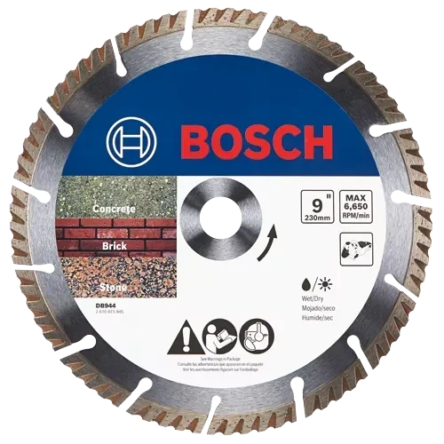 Bosch DB944 9" Premium Turbo Segmented Rim Diamond Abrasive Blades