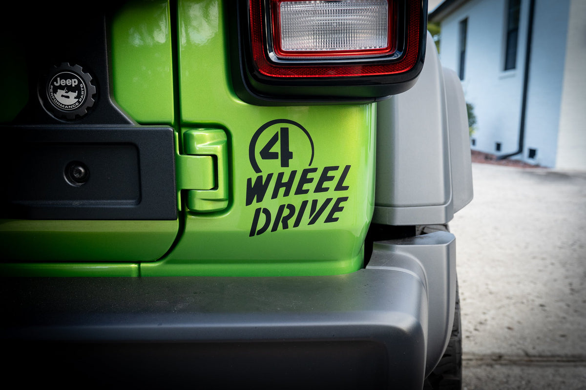4 Wheel Drive Decal fits Jeep Wrangler / Gladiator / Willys