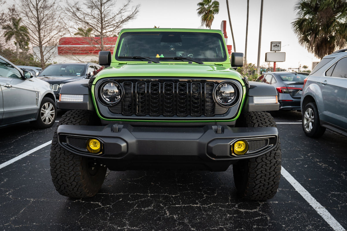 Acrylic Fog Light Lenses (Yellow / Amber) - 2024+ Wrangler JL / Gladiator JT (Plastic Bumper)