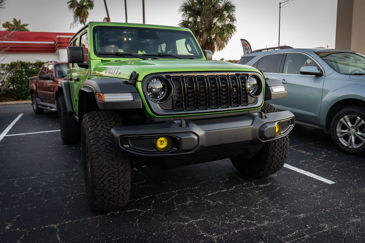Acrylic Fog Light Lenses (Yellow / Amber) - 2024+ Wrangler JL / Gladiator JT (Plastic Bumper)