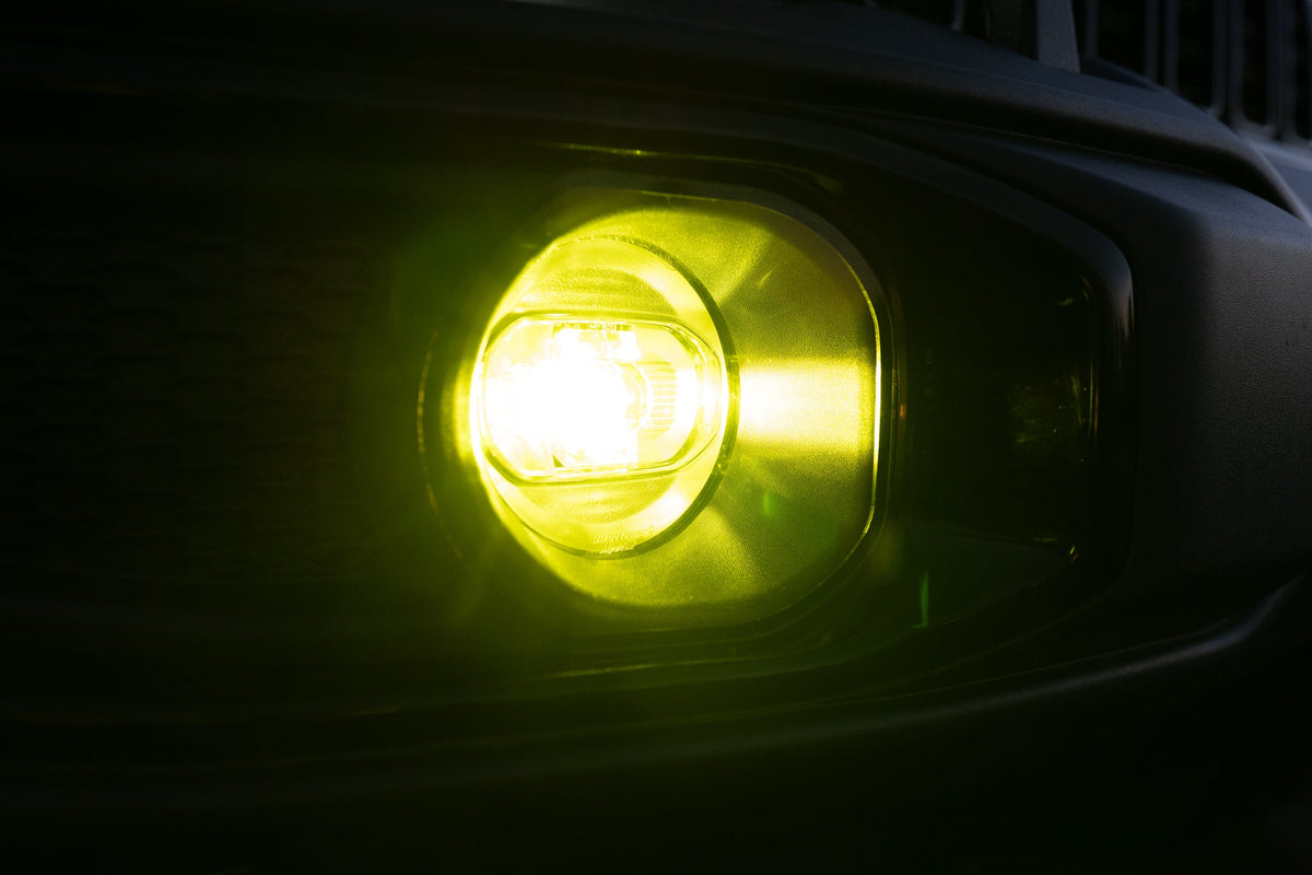Acrylic Fog Light Lenses (Yellow / Amber) - 2024+ Wrangler JL / Gladiator JT (Plastic Bumper)