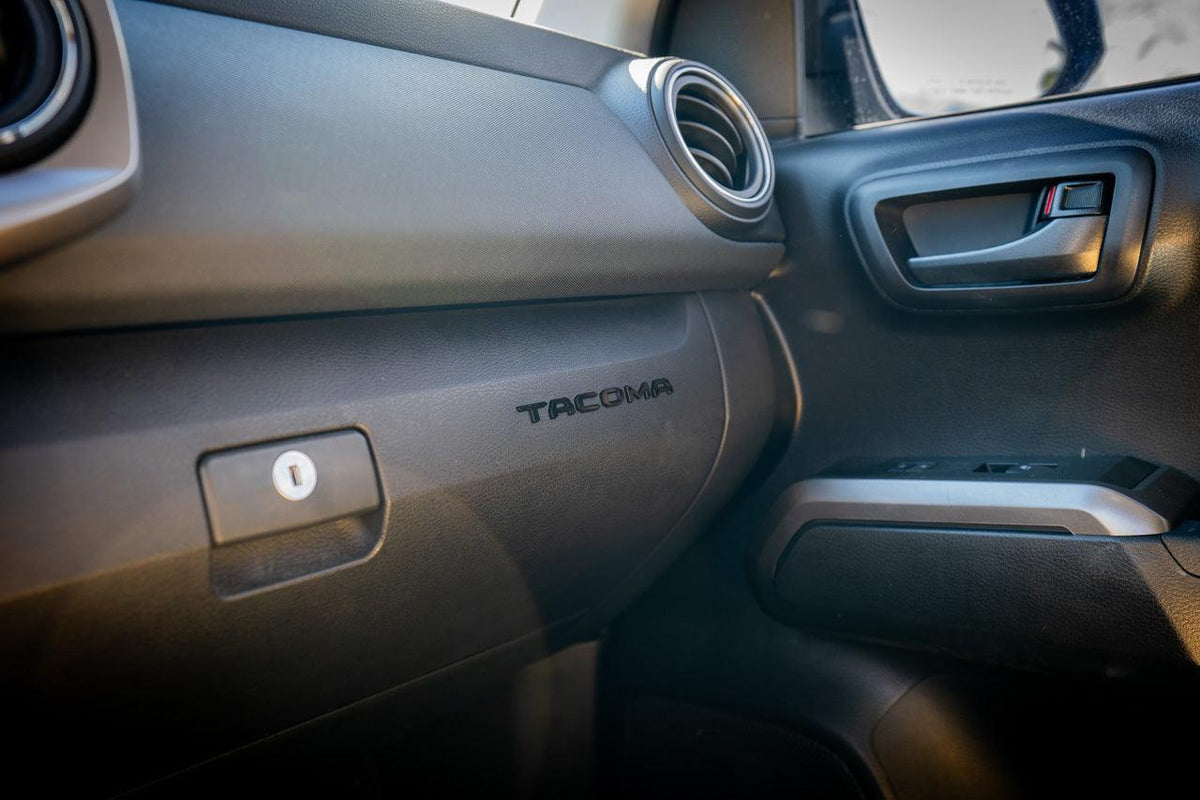 Glove Box "TACOMA" Acrylic Logo Inlays (Laser Series) - 2016-2023 Tacoma