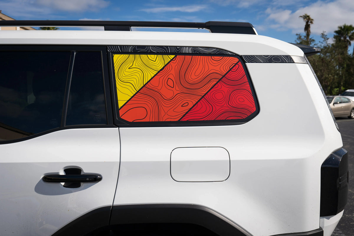 TRD Style Topographic Rear Window Overlays - 2024+ Land Cruiser